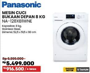 Promo Harga Panasonic NA-128XBIWNE | Mesin Cuci Bukaan Depan 8 Kg  - COURTS