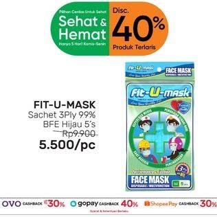 Promo Harga FIT-U-MASK Masker 3Ply 99% BFE 5 pcs - Guardian