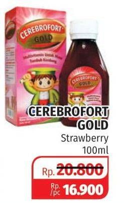 Promo Harga CEREBROFORT Gold Suplemen Makanan Strawberry 100 ml - Lotte Grosir