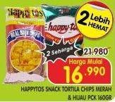 Promo Harga Happy Tos Tortilla Chips Merah, Hijau 160 gr - Superindo