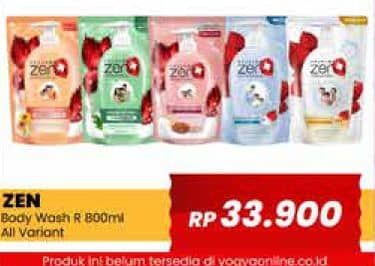 Promo Harga ZEN Anti Bacterial Body Wash All Variants 900 ml - Yogya