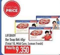 Promo Harga LIFEBUOY Bar Soap Mild Care, Total 10 per 4 pcs 60 gr - Hypermart