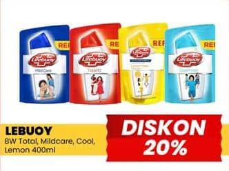 Promo Harga Lifebuoy Body Wash Total 10, Mild Care, Cool Fresh, Lemon Fresh 400 ml - Yogya