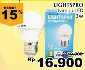 Promo Harga LIGHTSPRO Lampu LED Bulb 3W  - Giant