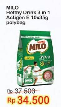 Promo Harga MILO ActivGo 3in1 per 10 sachet 35 gr - Indomaret