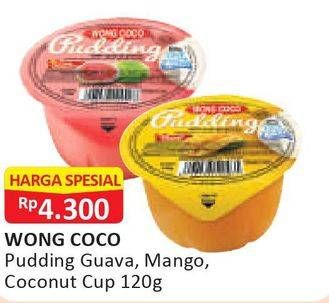 Promo Harga WONG COCO Pudding Guava, Mangga, Coconut 120 gr - Alfamart