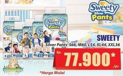 Promo Harga Sweety Silver Pants XL44, S66, L54, M60, XXL36 36 pcs - Hari Hari