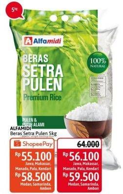 Promo Harga Alfamidi Beras Setra Pulen 5000 gr - Alfamidi