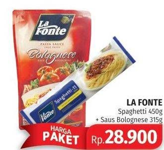 LA FONTE Spaghetti 450gr + Saus Pasta Bolognese 315gr