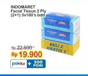 Promo Harga Indomaret Facial Tissue per 3 pouch 180 pcs - Indomaret