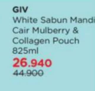 Promo Harga GIV Body Wash Mulberry Collagen 825 ml - Watsons