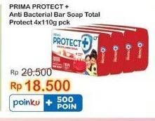 Promo Harga PRIMA PROTECT PLUS Sabun Batang Antibakterial Total Protection per 4 pcs 110 gr - Indomaret