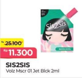 Promo Harga Sis2sis Mascara Volumizing 01 Jet Black 2 ml - Alfamart