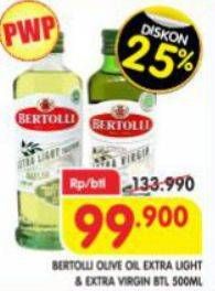 Promo Harga Bertolli Olive Oil Extra Light, Extra Virgin 500 ml - Superindo