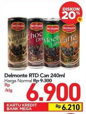 Promo Harga DEL MONTE Latte 240 ml - Carrefour
