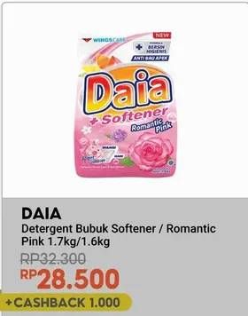 Promo Harga Daia Deterjen Bubuk + Softener Pink 1700 gr - Indomaret