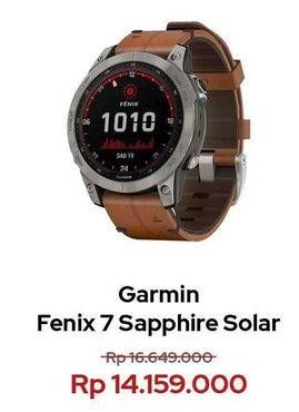 Promo Harga Garmin Fenix 7 Sapphire Solar  - Erafone