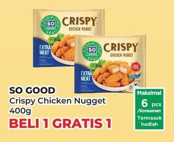 Promo Harga So Good Crispy Chicken Nugget 400 gr - Yogya