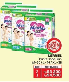 Promo Harga Merries Pants Good Skin M50, L44, XL38 38 pcs - Lotte Grosir