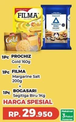 Promo Harga Prochiz Gold Keju + Filma Margarine + Bogasari Segitiga Biru  - Yogya