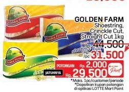 Promo Harga Golden Farm French Fries Shoestring, Crinkle, Straight 1000 gr - LotteMart