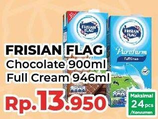 Promo Harga FRISIAN FLAG Susu UHT Purefarm Full Cream, Swiss Chocolate 900 ml - Yogya