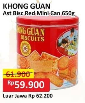 Promo Harga Khong Guan Assorted Biscuit Red Mini 650 gr - Alfamart