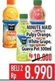 Promo Harga MINUTE MAID Juice Pulpy Pulpy Orange, White Grape With Nata De Coco Bits, Guava per 2 botol 300 ml - Hypermart