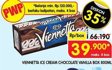 Promo Harga Walls Ice Cream Viennetta Choco Vanila 800 ml - Superindo