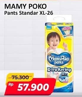Promo Harga Mamy Poko Pants Xtra Kering XL26 26 pcs - Alfamart