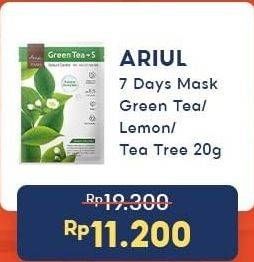 Promo Harga ARIUL Face Mask Green Tea, Lemon, Tea Tree 20 gr - Indomaret