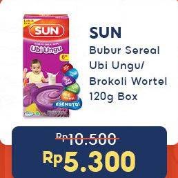 Promo Harga SUN Bubur Sereal Susu Brokoli Wortel, Ubi Ungu 120 gr - Indomaret