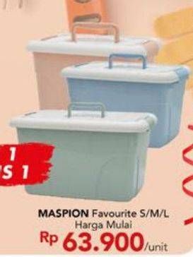 Promo Harga MASPION Favorite Box Container L, M, S  - Carrefour