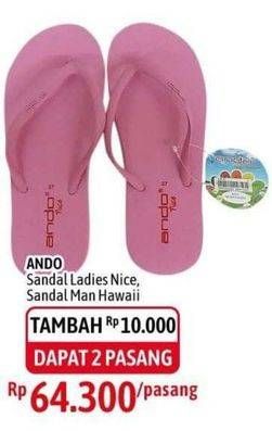 Promo Harga ANDO Sandal Hawaii, Nice Queen  - Alfamidi