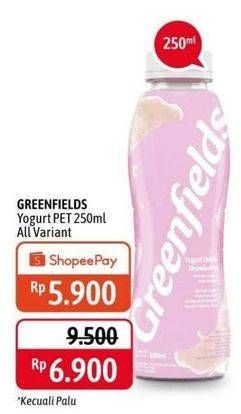 Promo Harga GREENFIELDS Yogurt Drink All Variants 250 ml - Alfamidi