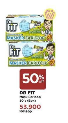 Promo Harga DR FIT Mask Earloop 50 pcs - Watsons