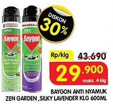Promo Harga Baygon Insektisida Spray Zen Garden, Silky Lavender 600 ml - Superindo