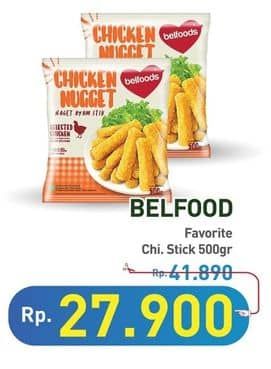 Promo Harga Belfoods Nugget Chicken Nugget Stick 500 gr - Hypermart