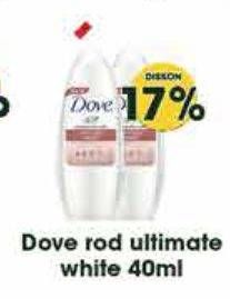 Promo Harga Dove Deo Roll On Ultimate White 40 ml - Hypermart