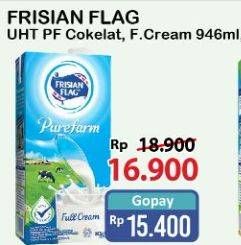 Promo Harga FRISIAN FLAG Susu UHT Purefarm Swiss Chocolate, Full Cream 946 ml - Alfamart