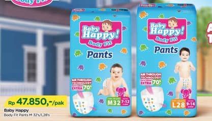 Promo Harga Baby Happy Body Fit Pants M32, L28 28 pcs - TIP TOP