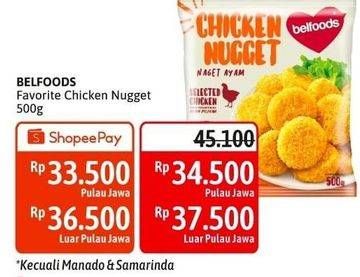 Promo Harga Belfoods Nugget Chicken Nugget 500 gr - Alfamidi