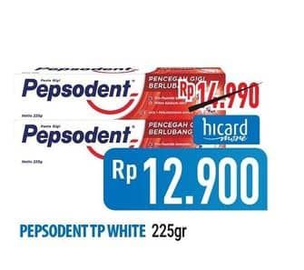 Promo Harga Pepsodent Pasta Gigi Pencegah Gigi Berlubang White 225 gr - Hypermart