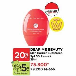 Promo Harga Dear Me Beauty Skin Barrier Sunscreen SPF50 PA+  - Watsons