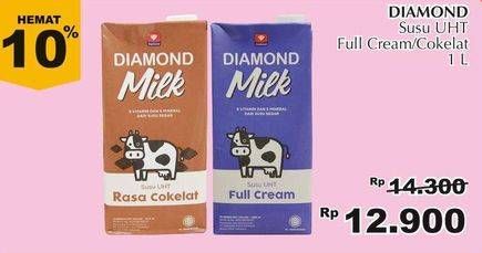 Promo Harga DIAMOND Milk UHT Full Cream, Coklat 1 ltr - Giant
