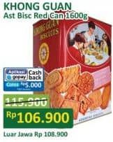 Promo Harga Khong Guan Assorted Biscuit Red Persegi 1600 gr - Alfamart