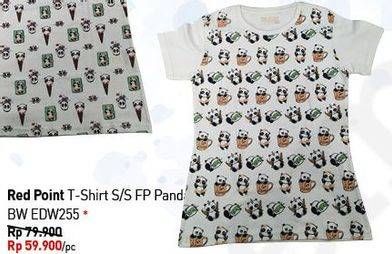 Promo Harga RED POINT T-Shirt S/S FP Panda BW EDW255  - Carrefour