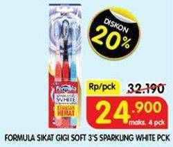 Promo Harga Formula Sikat Gigi Sparkling White Soft 3 pcs - Superindo