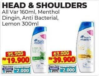 Promo Harga Head & Shoulders Shampoo Cool Menthol, Clean Balanced, Lemon Fresh 300 ml - Alfamart