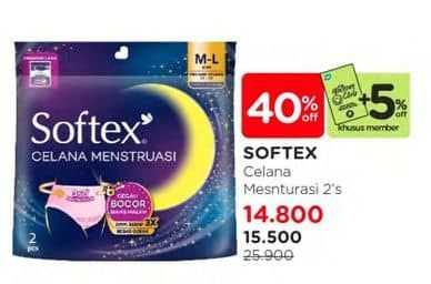 Promo Harga Softex Celana Menstruasi 2 pcs - Watsons